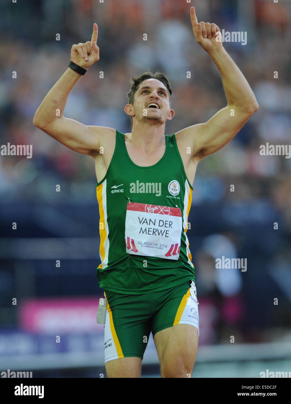 FRANIE VAN DER MARWE Männer der PARA-SPORT 100M T37 HAMPDEN PARK GLASGOW Schottland 28. Juli 2014 Stockfoto