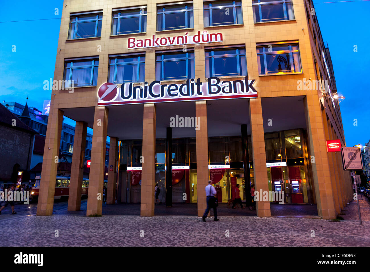Bank, Unicredit Hausbank Prag Stockfoto