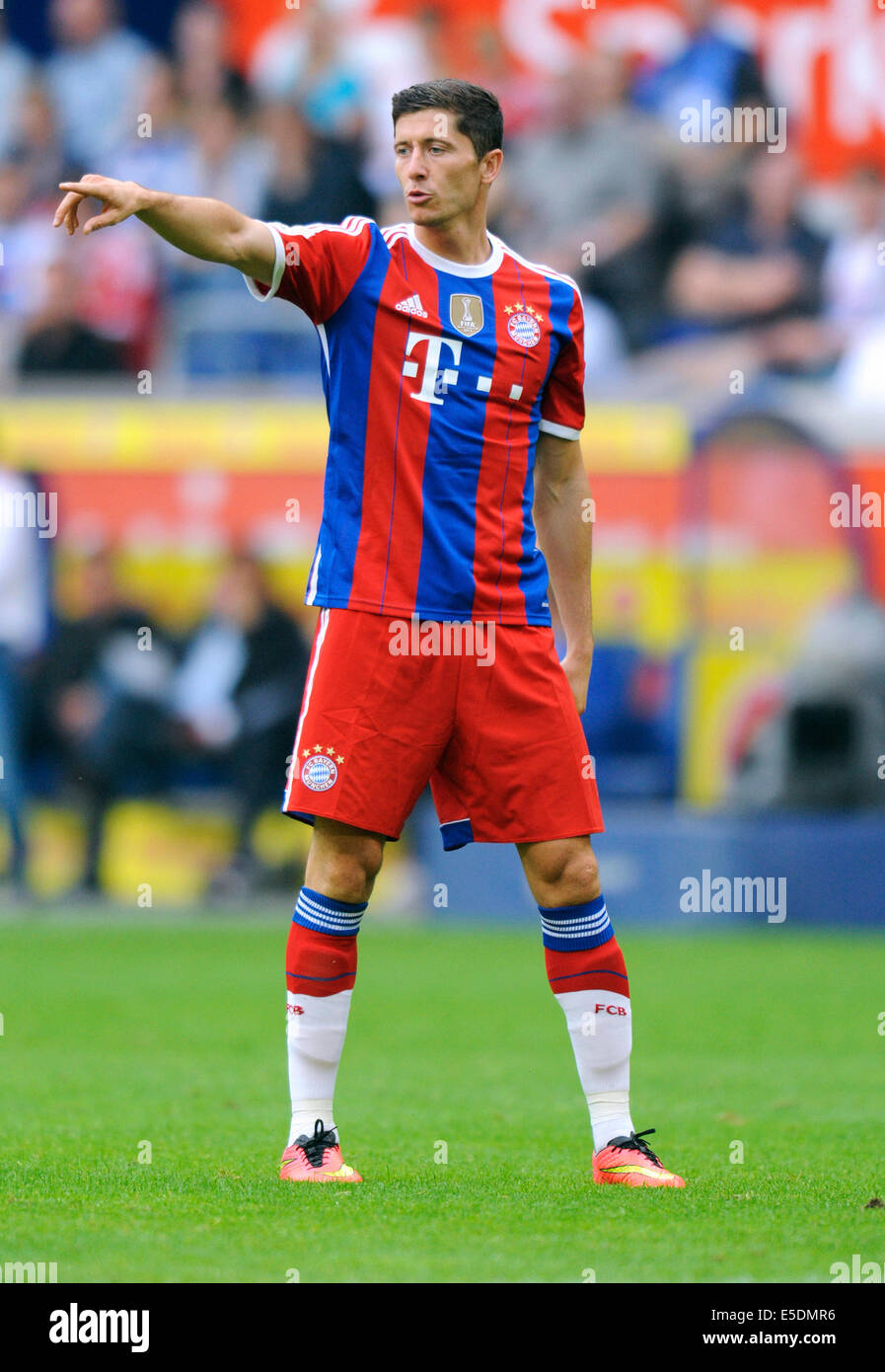 Freundschaftsspiel, Deutsche Bundesliga, MSV Duisburg Vs FC Bayern München, Muenchen, neue FCB weiterleiten Robert Lewandoswki aus Polen. Stockfoto