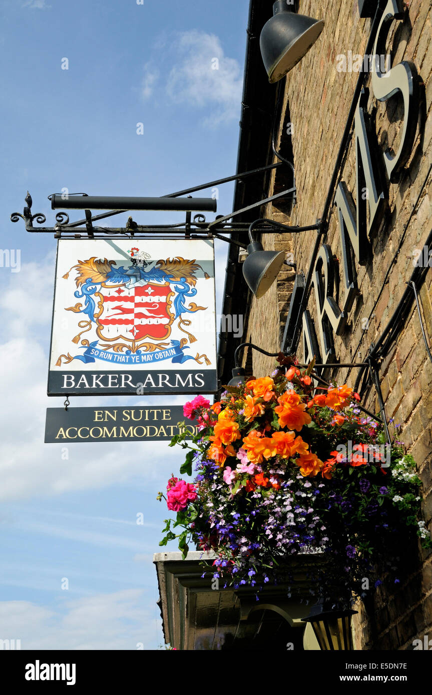 Baker Arms Pub Schild, Bayford Hertfordshire England Großbritannien UK Stockfoto