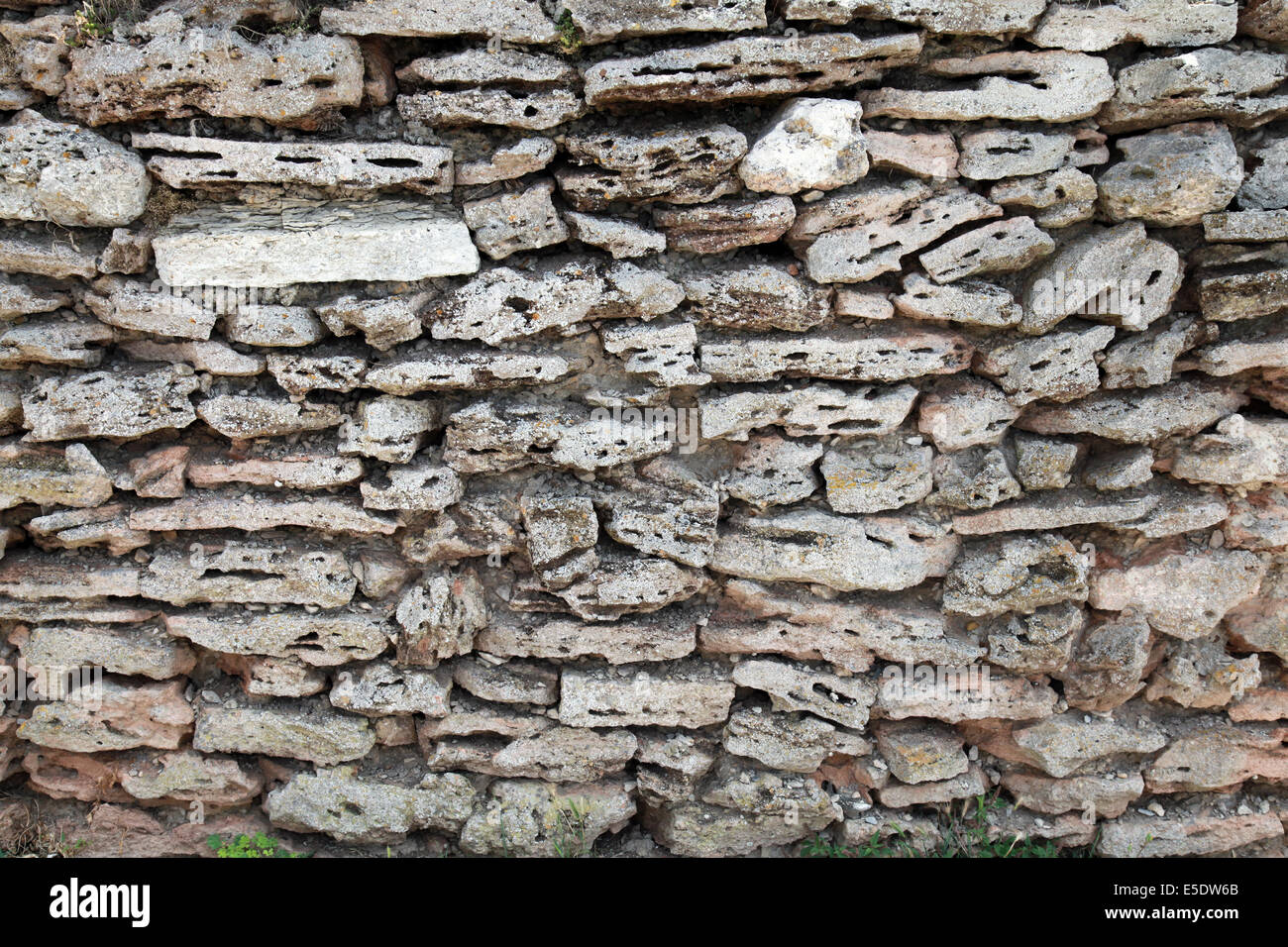 Alte steinerne Festung Wand, Foto Hintergrundtextur Stockfoto