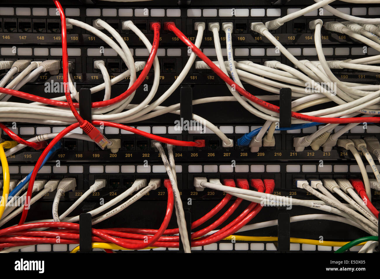 Netzwerk-Switches in einem Unternehmensnetzwerk Stockfoto