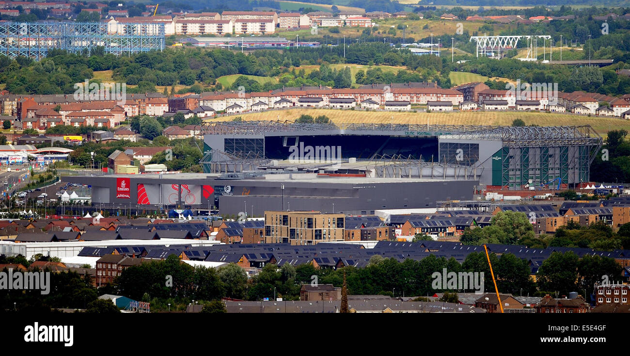 Emirate ARENA & CELTIC PARK V Radfahren Männer MOUNTAIN BIKE CATKIN BRAES GLASGOW Schottland 29. Juli 2014 Stockfoto