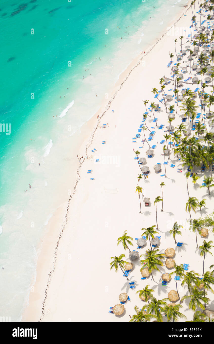 Luftaufnahmen von Bavaro Beach, Punta Cana, Dominikanische Republik, Karibik Stockfoto