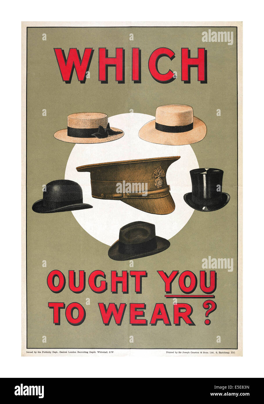 WW1 Rekrutierung Propagandaplakat in 1914 UK '' die sollten Sie tragen "? Stockfoto