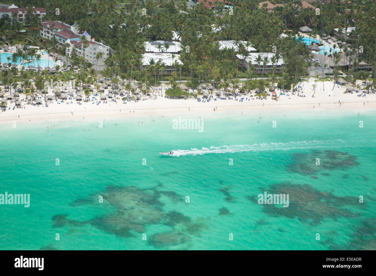 Luftaufnahme von Bavaro Beach, Punta Cana, Dominikanische Republik Stockfoto