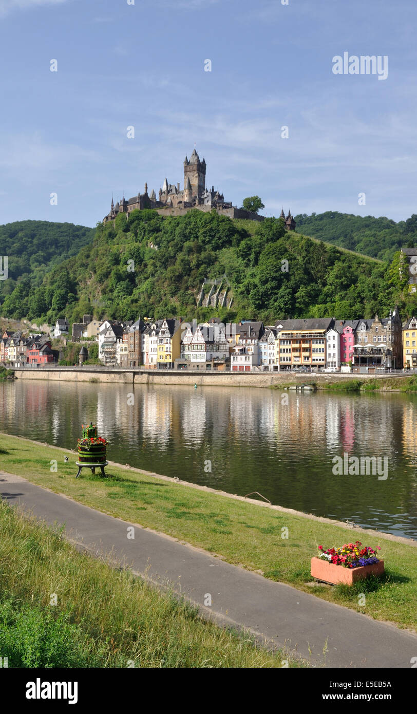 Cochem Kaiserburg oder Cochem an der Mosel River, Deutschland Stockfoto