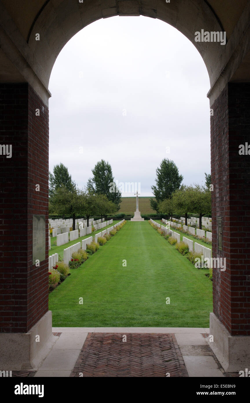 Warlencourt British War Cemetery, Pas-De-Calais, Frankreich Stockfoto