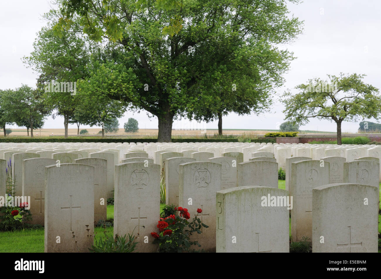 Warlencourt British War Cemetery, Pas-De-Calais, Frankreich Stockfoto