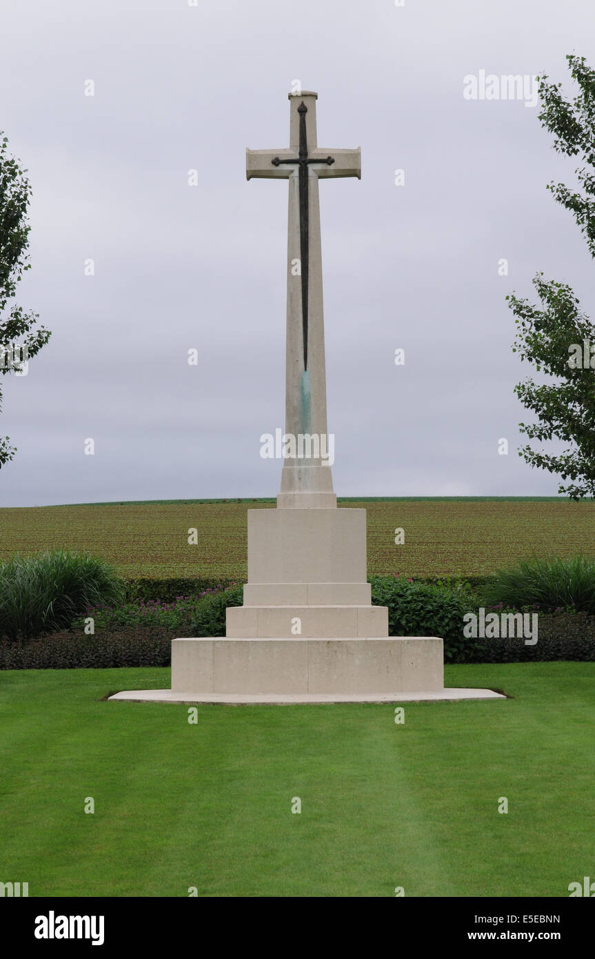 Warlencourt British War Cemetery, Pas-De-Calais, Frankreich Stockfoto