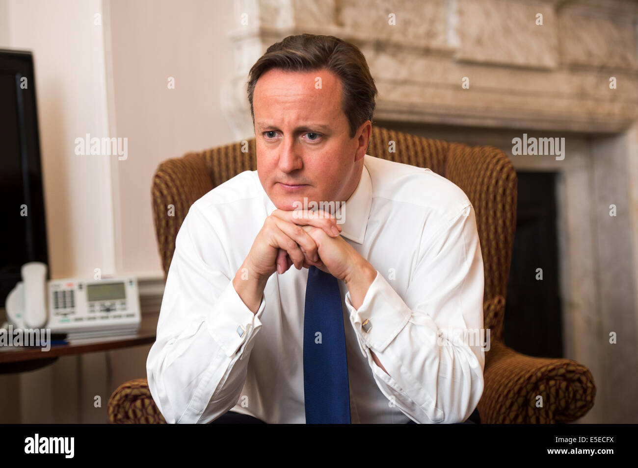 . Britische Premierminister David Cameron in der Downing Street Nr. 10 Stockfoto
