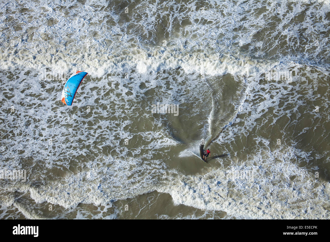 Antenne ein Kite-Surfer in Cumbuco Ceara Brasilien Stockfoto