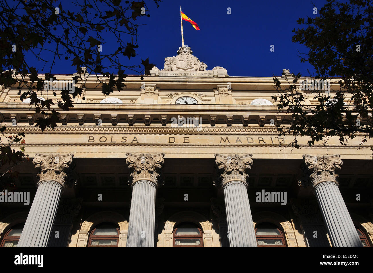 Die Madrider Börse, im Zentrum von Madrid. Stockfoto