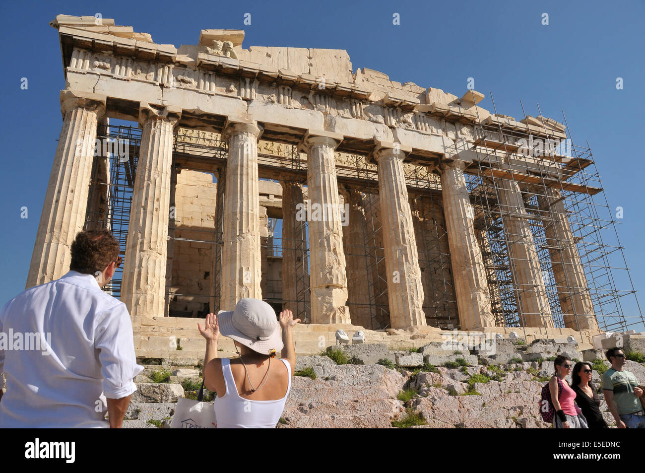 Der Parthenon auf der Akropolis in Athen. Stockfoto