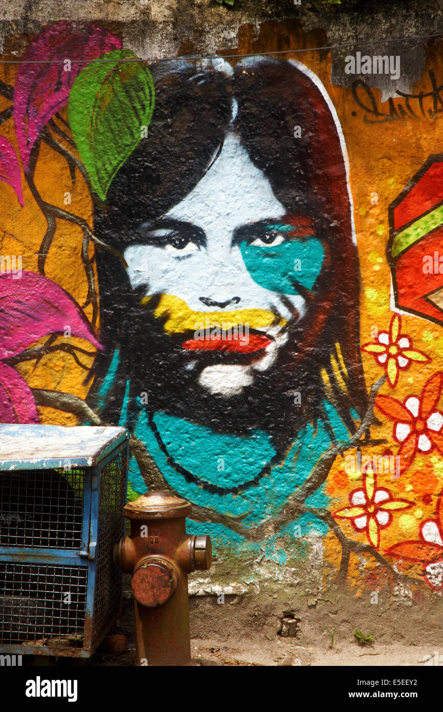 Graffiti in Rio De Janeiro, Brasilien Stockfoto