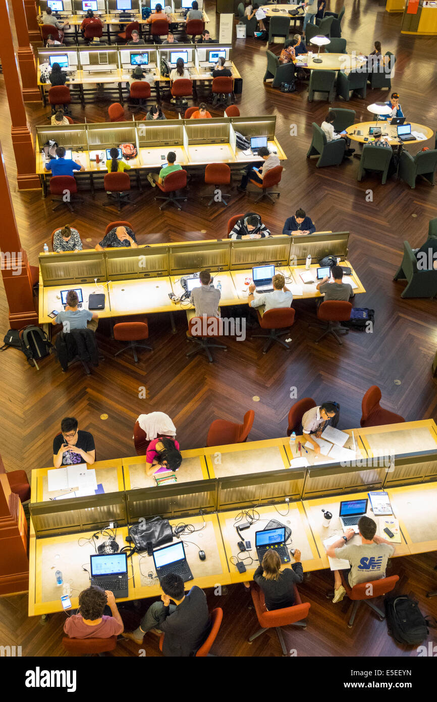 Melbourne Australien, Swanston Street, State Library of Victoria, innen, Redmond Barry Reading Room, Studieren, Arbeitsplätze, AU140321080 Stockfoto