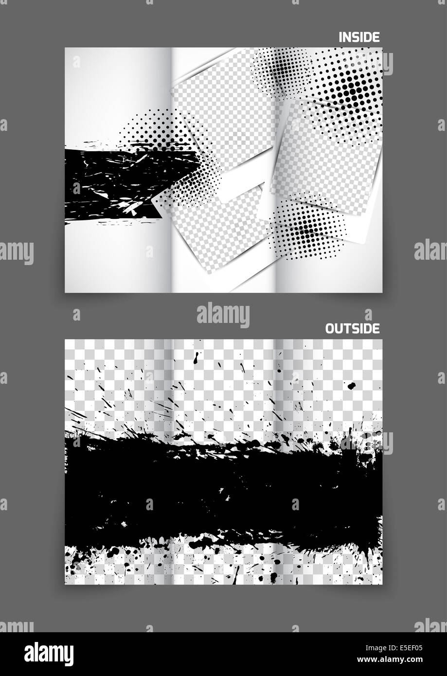 Grunge-Tri-Fold-Broschüre Stockfoto Grunge-Tri-Fold-Broschüre Stockfoto