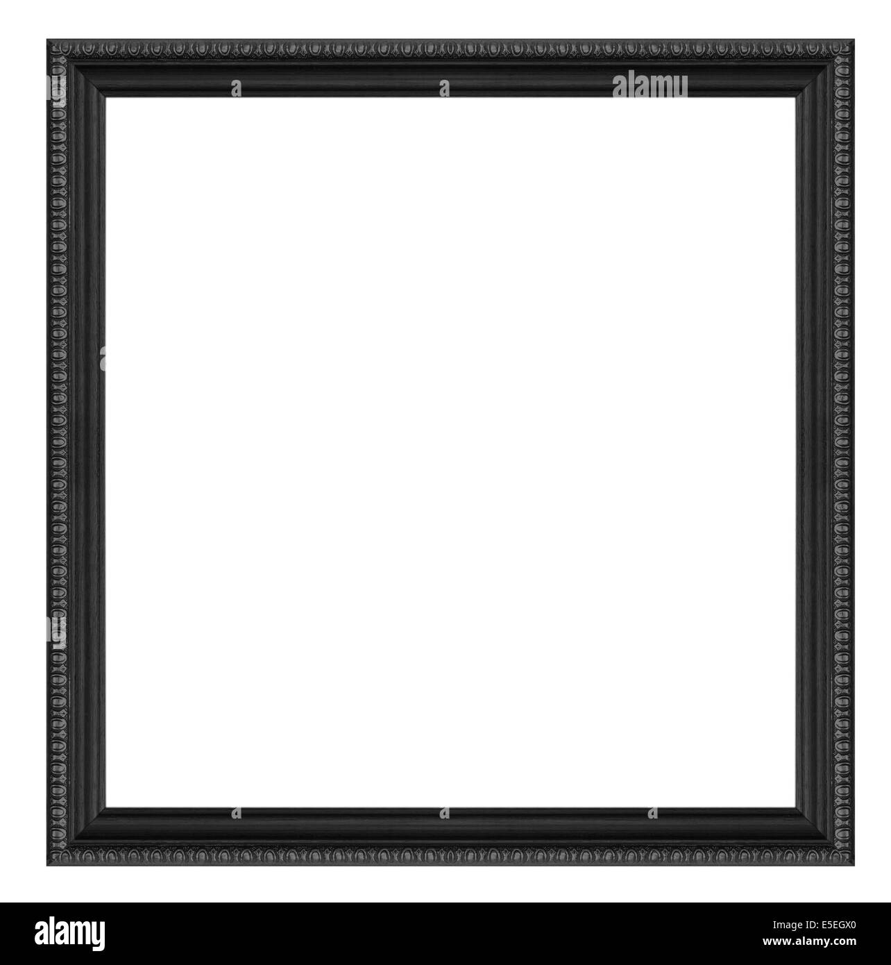 Rahmen schwarz Holz Bilderrahmen im weißen Hintergrund. Stockfoto