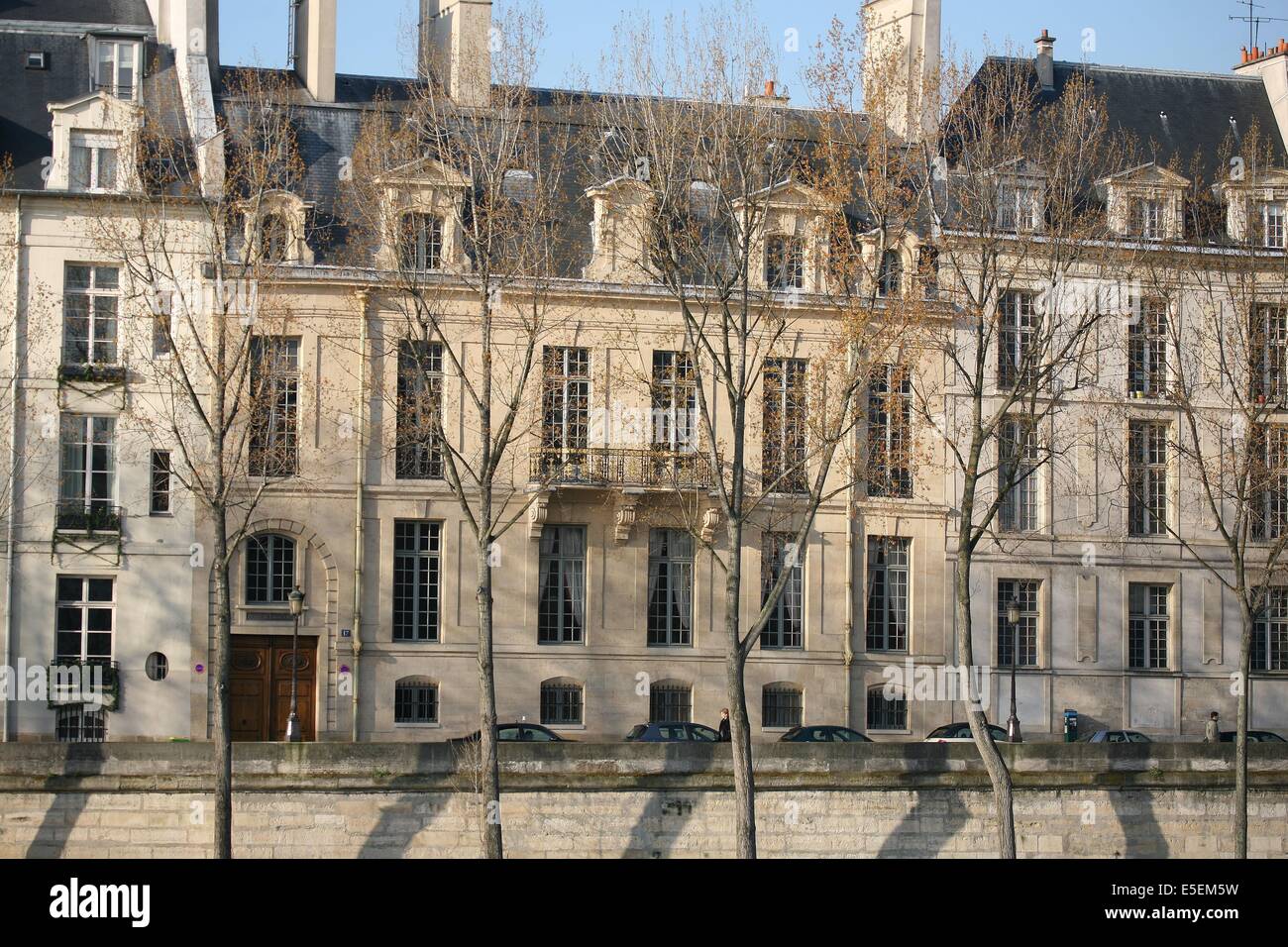 Frankreich, paris 4e, ile Saint louis, Hotel de lauzun, 17 quai d'anjou, propriete de la ville de paris, fadenure sur rue, Stockfoto