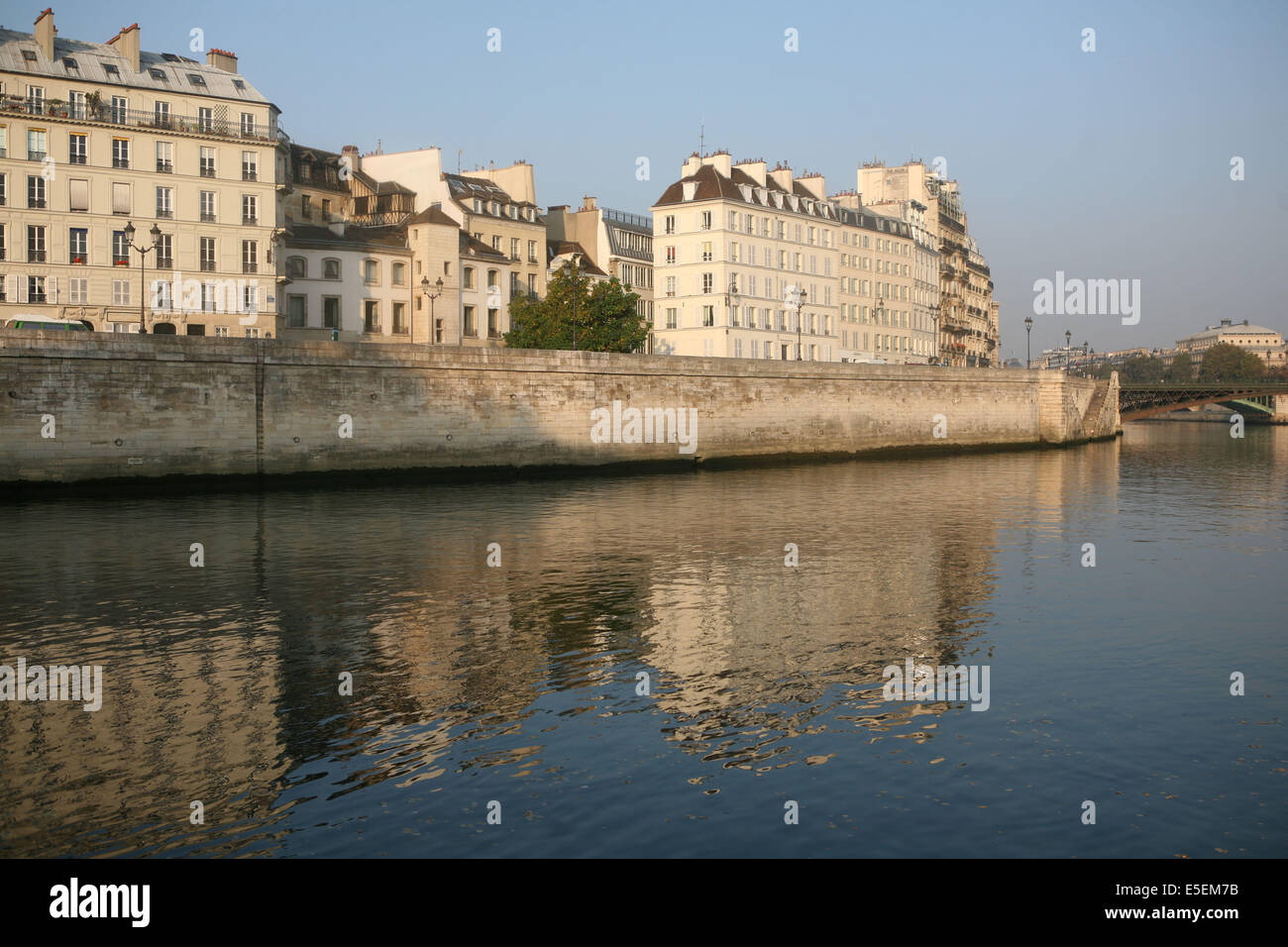 Frankreich, paris 4e, ile de la Cite, quai aux fleurs, la seine, immeubles, Stockfoto