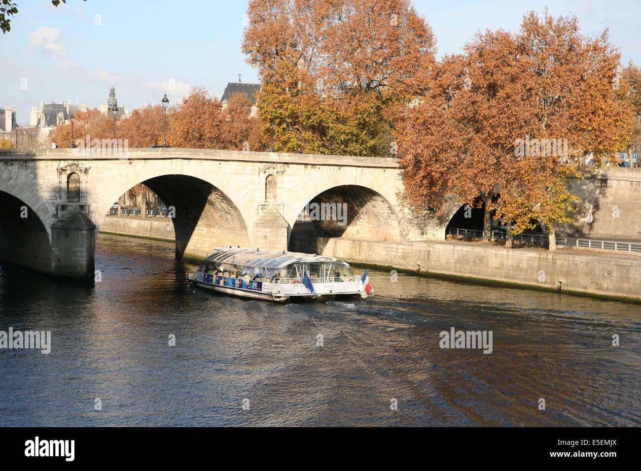 Frankreich, paris 4e, ile Saint Louis, pont marie depuis le quai 'Anjou, Batobus Stockfoto