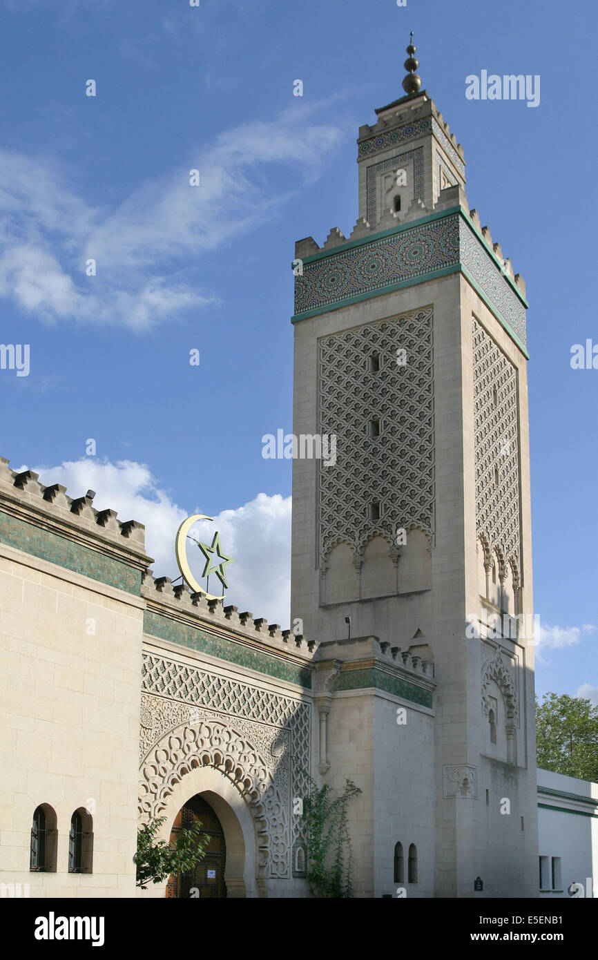 Grande Mosquée De Paris Place Du Puits De L'ermite Paris Puits Stockfotos und -bilder Kaufen - Alamy