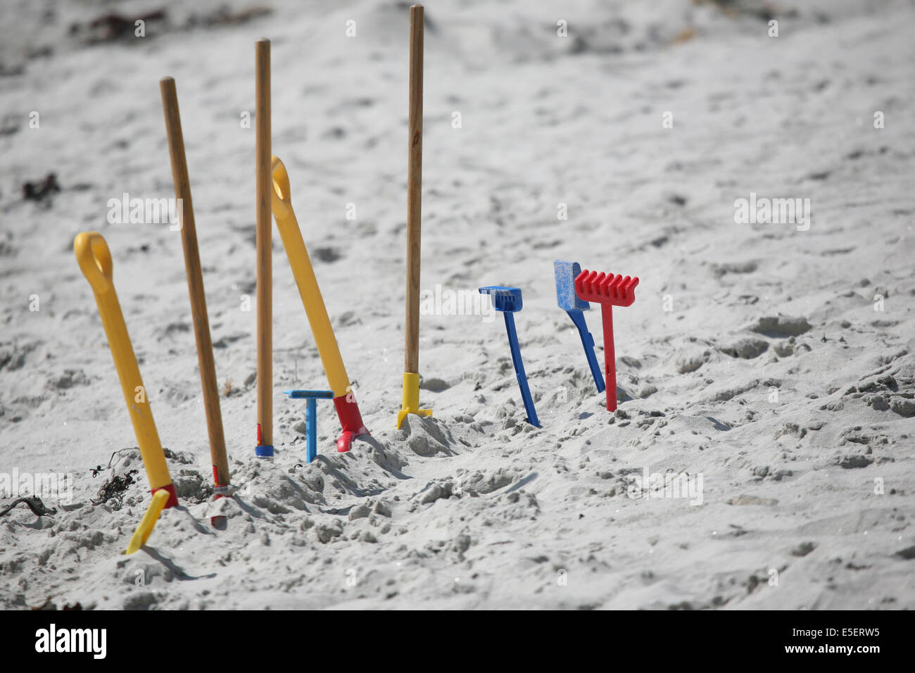 Frankreich, Bretagne, Finistere, zahlt bigouden, loctudy Lodonnec, Plage, jeux de sable, chateau de sable, Stockfoto