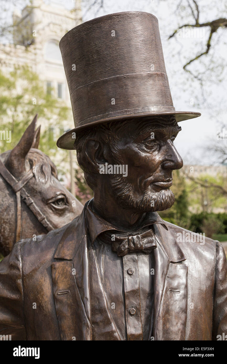 Präsident Lincoln-Statue zu Präsident Lincolns Sommerhaus in Washington DC, USA Stockfoto