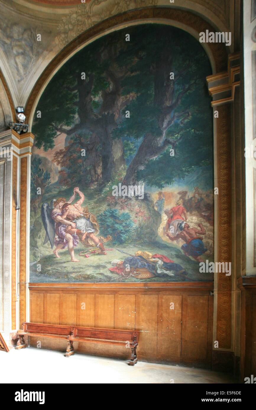 Frankreich, ile de france, pariser 6e-Viertel, Place Saint sulpice, eglise Saint sulpice, Peinture de delacroix, chapelle. Datum: 2011-2012 Stockfoto