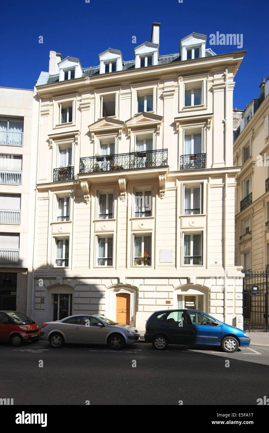 Frankreich, Region ile de france, pariser 14e-Gebiet, montparnasse, rue notre dame des champs, maison n73, andre Lachs et othon friesz. Datum: 2011-2012 Stockfoto