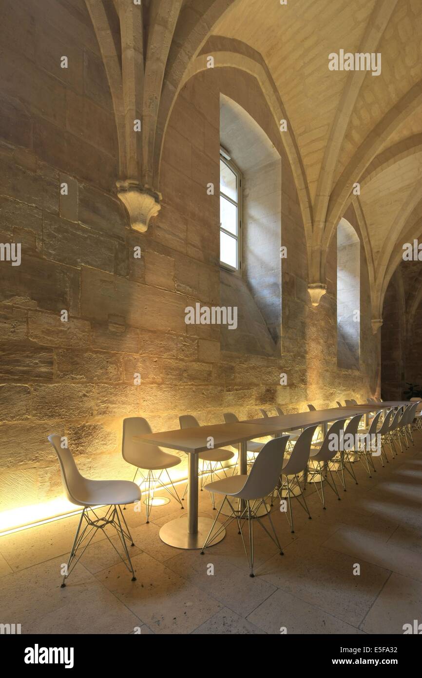 Frankreich, ile de france, pariser 5e-Viertel, rue de poissy, College des bernardins, Religion, architecte jm wilmotte, grande nef, Piliers, Voutes. Datum: 2011-2012 Stockfoto