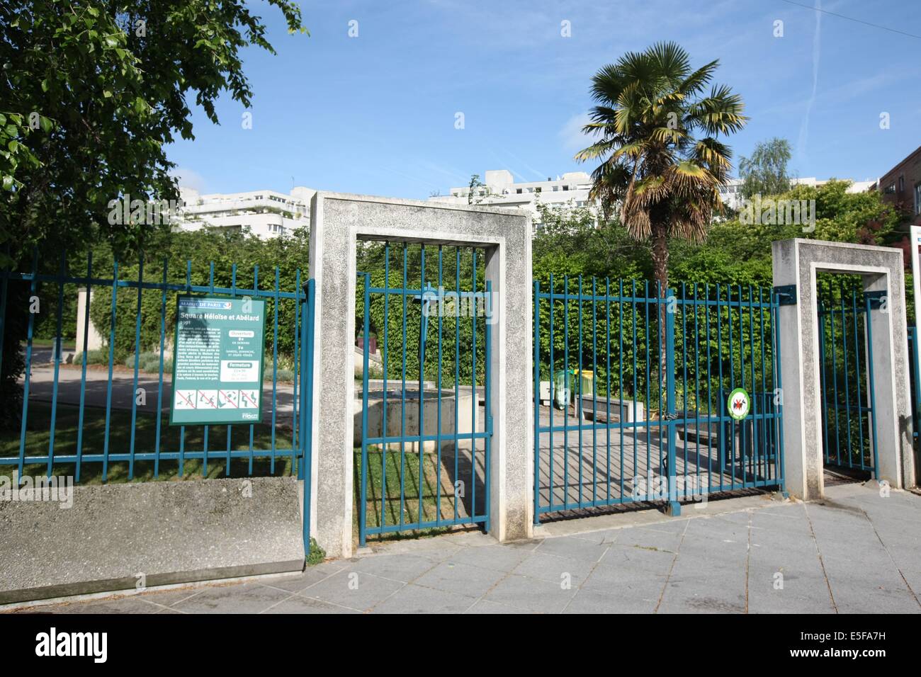 Frankreich, ile de france, pariser 13e-Viertel, 22 Rue Pierre Gourdault, Platz heloise et abelard, jardin public, Datum: 2011-2012 Stockfoto