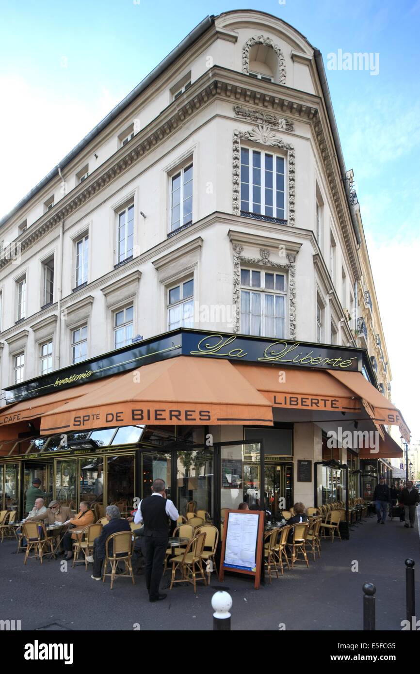 Frankreich, ile de france, pariser 14e-Viertel, rue de la gaite, no1 Brasserie la liberte, ancien Restaurant richelieu, Datum: 2011-2012 Stockfoto