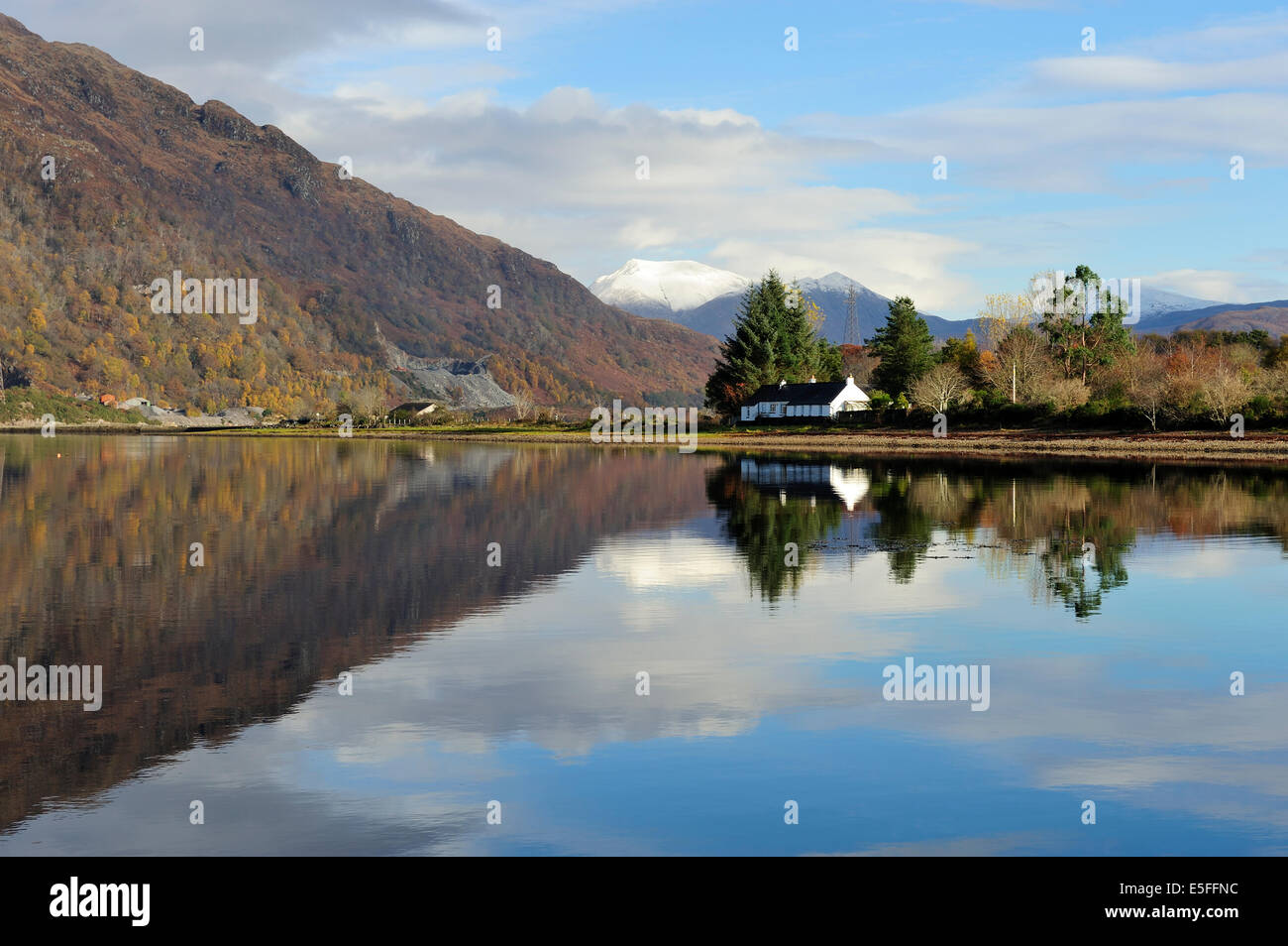 Winter-Reflexionen über Loch Etive, Argyll and Bute, Scotland Stockfoto