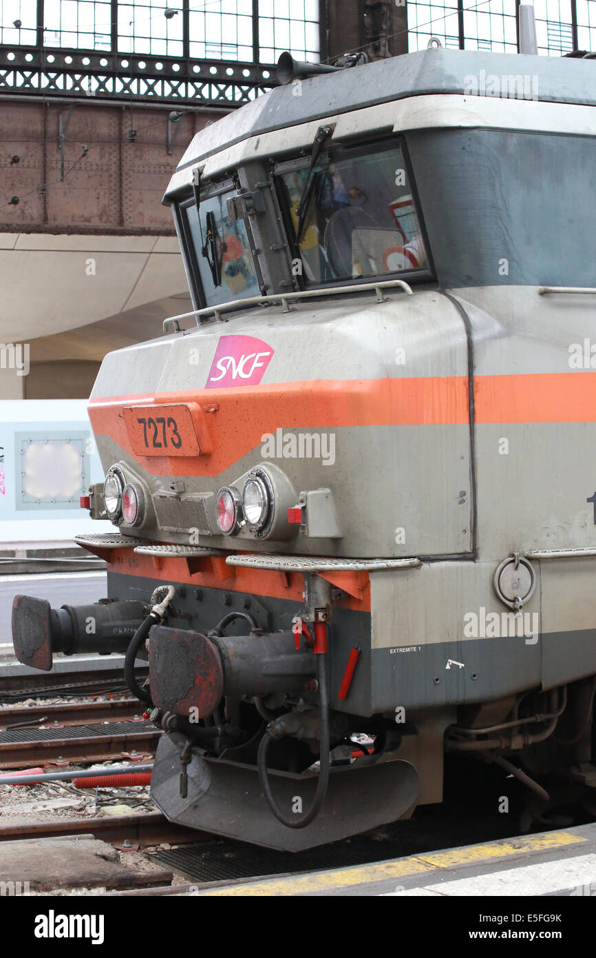 SNCF (Société Nationale des Chemins de Fer Français; "Nationale Gesellschaft der französischen Eisenbahnen" oder "French National Railway Company") Stockfoto