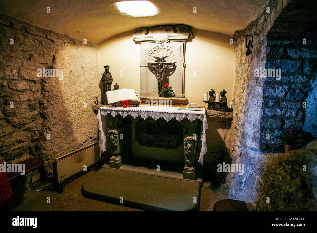 La Verna Tuscany: Cappela St. Bonaventura-Kapelle von St. Bonaventura Stockfoto