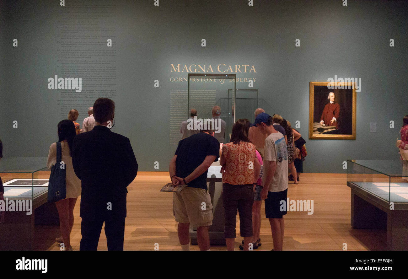 Magna Carta im Museum of Fine Arts Boston MA Stockfoto