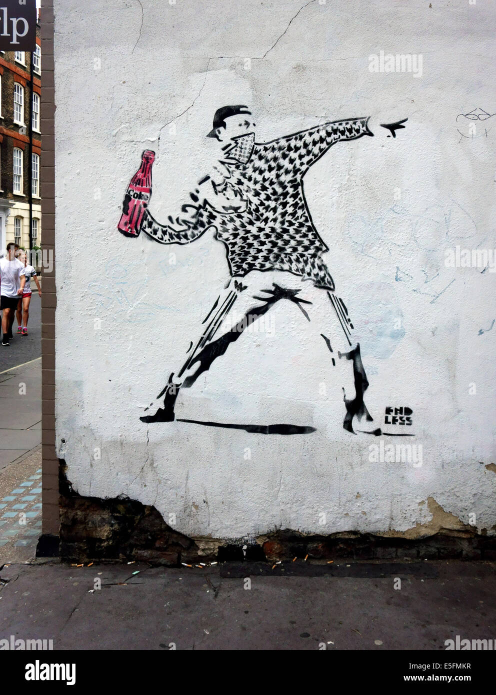Graffito von Streetart-Künstler endlos im Zentrum von London Stockfoto