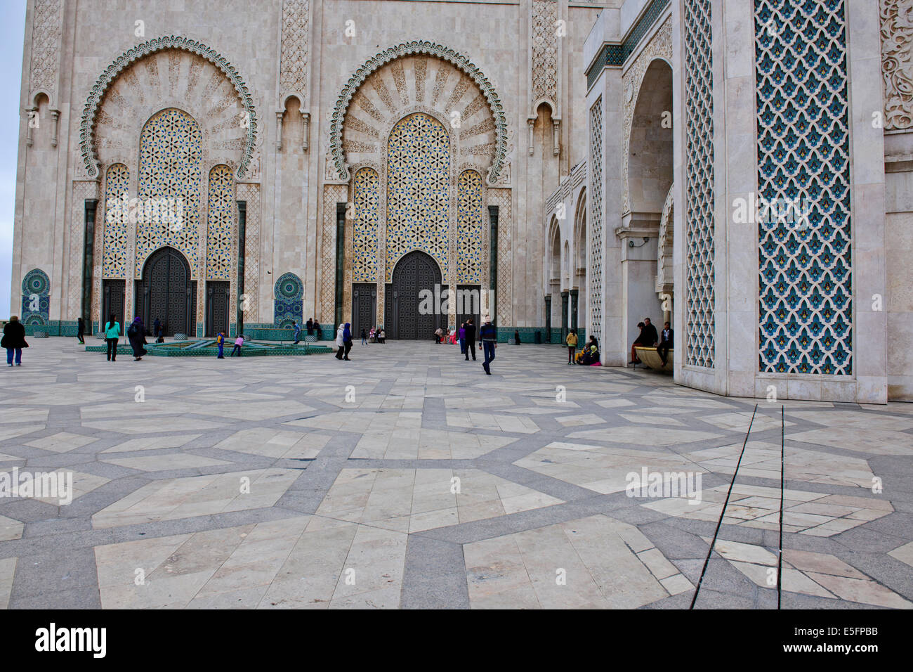 Hassan II Moschee ist die größte Moschee in Marokko und Afrika und die 2. größte in der Welt, Baujahr 1993, Casablanca, Marokko Stockfoto