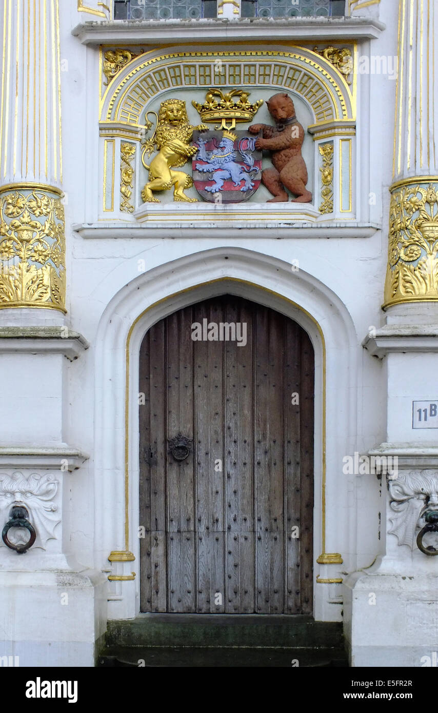 Eingang zum alten Standesamt, Brügge, Belgien Stockfoto