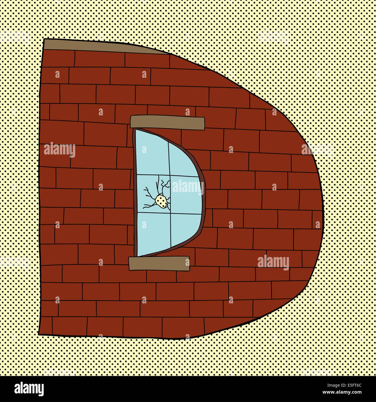 Cartoon D Briefsymbol in der Form eines Lagers Stockfoto