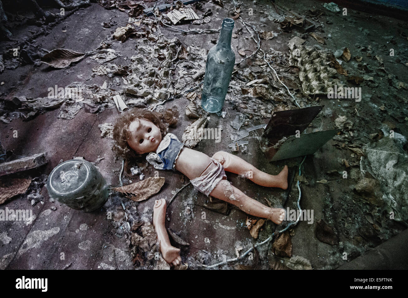 Geisterstadt Pripjat in der Sperrzone von Tschernobyl, Ukraine Stockfoto