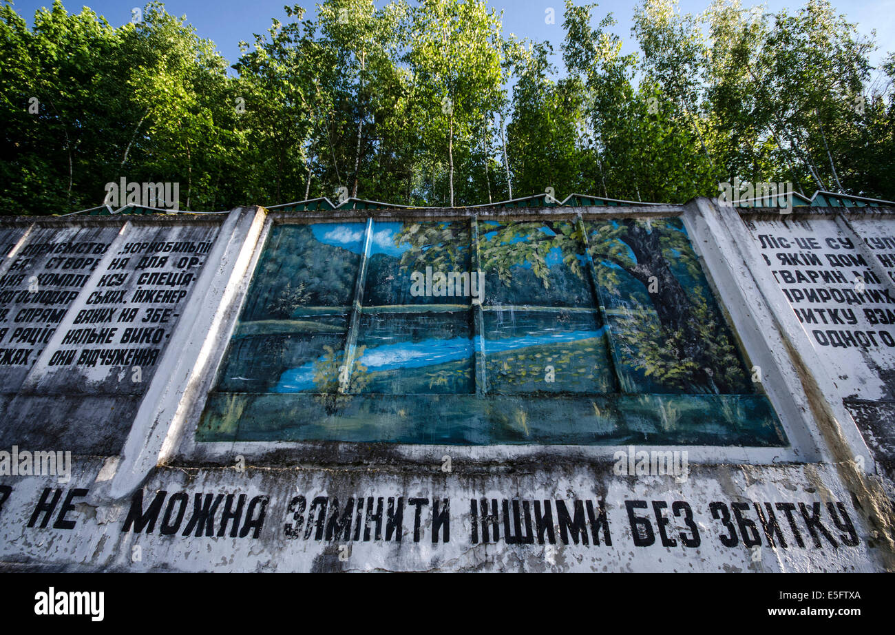 Geisterstadt Pripjat in der Sperrzone von Tschernobyl, Ukraine Stockfoto