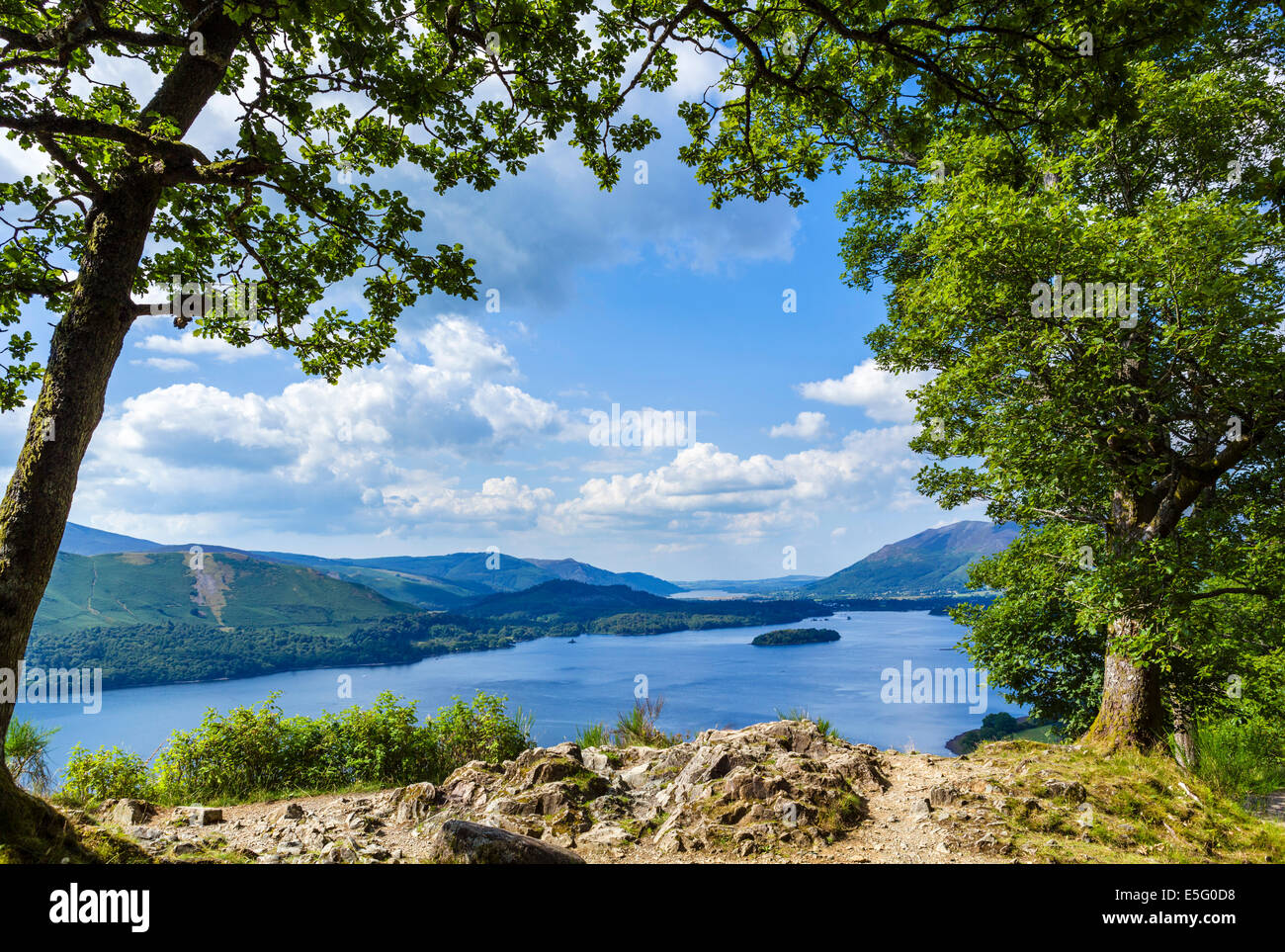 Blick über Derwentwater aus Ashness, Borrowdale, Lake District, Cumbria, UK Stockfoto