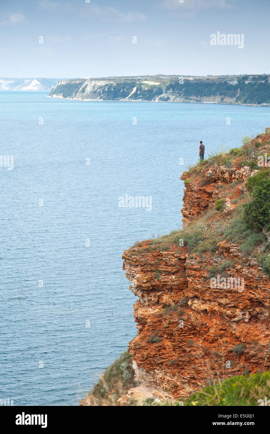 Felsige Küste von Kaliakra Landzunge, Bulgarien, Black Sea Coast Stockfoto