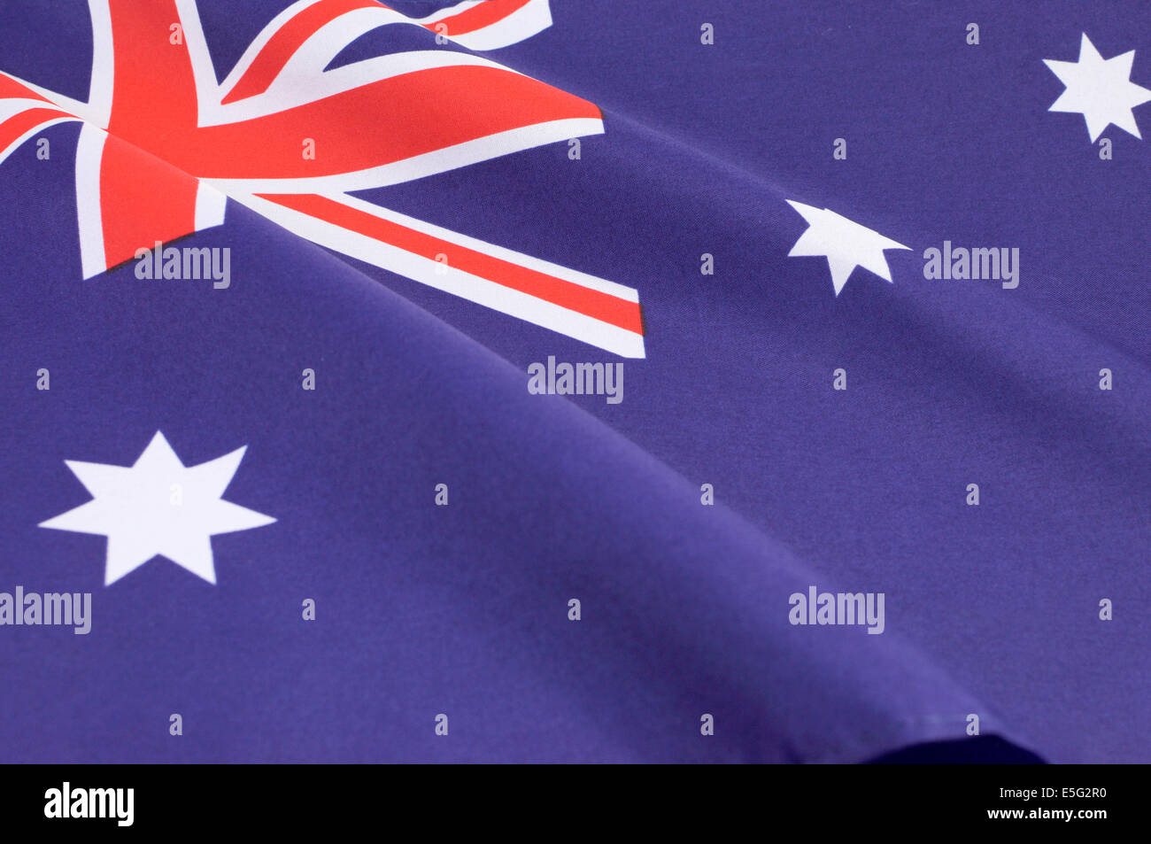 Hintergrund der australischen Southern Cross Flagge für nationale Feiertag Ereignis hautnah. Stockfoto