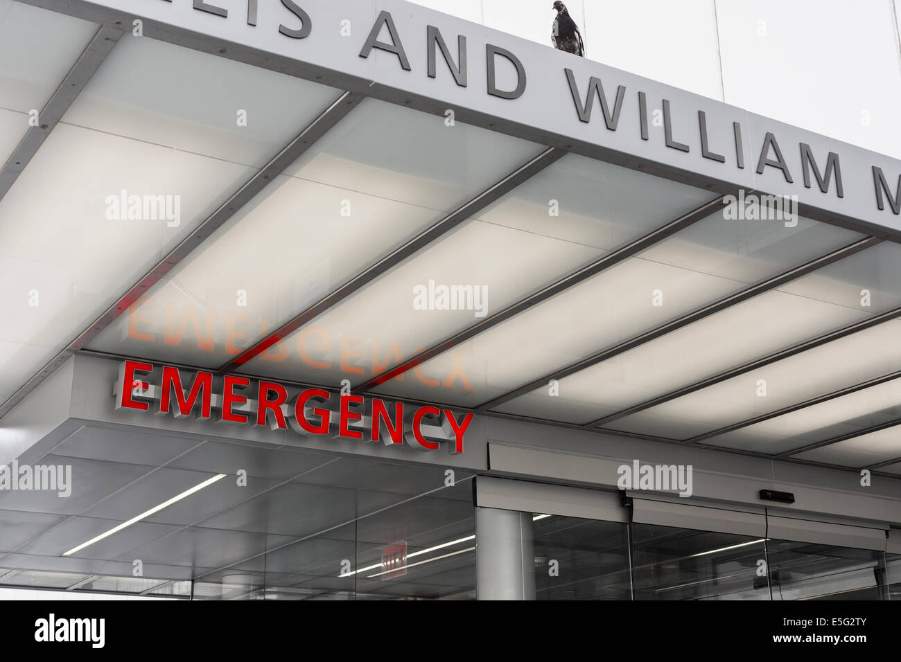 Der Notfall Eingang zum Neubau der Lenox Hill Healthplex-Notfallambulanz Stockfoto
