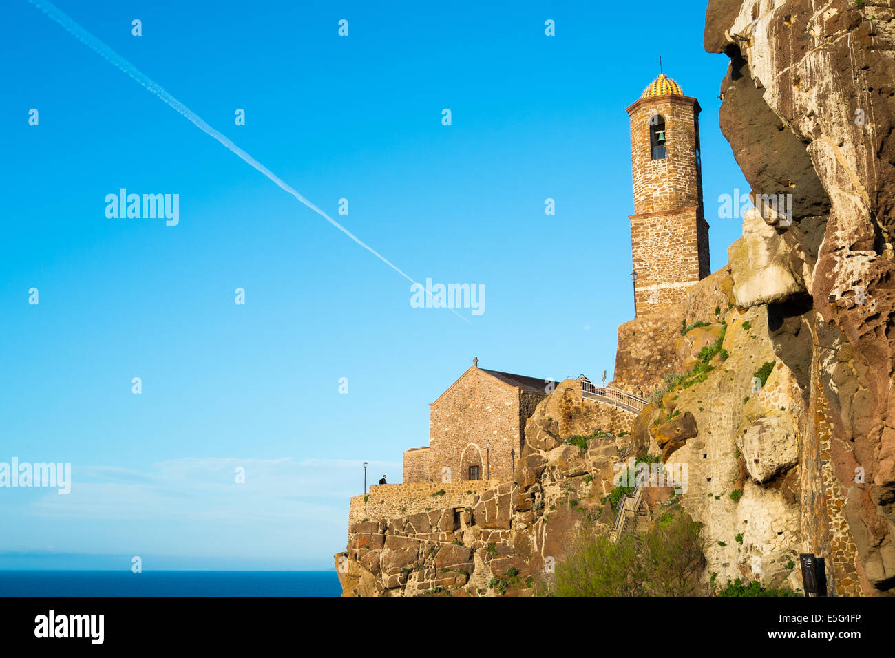 Sant Antonio abate Kirche in Festung Castelsardo, Sardinien, Italien Stockfoto