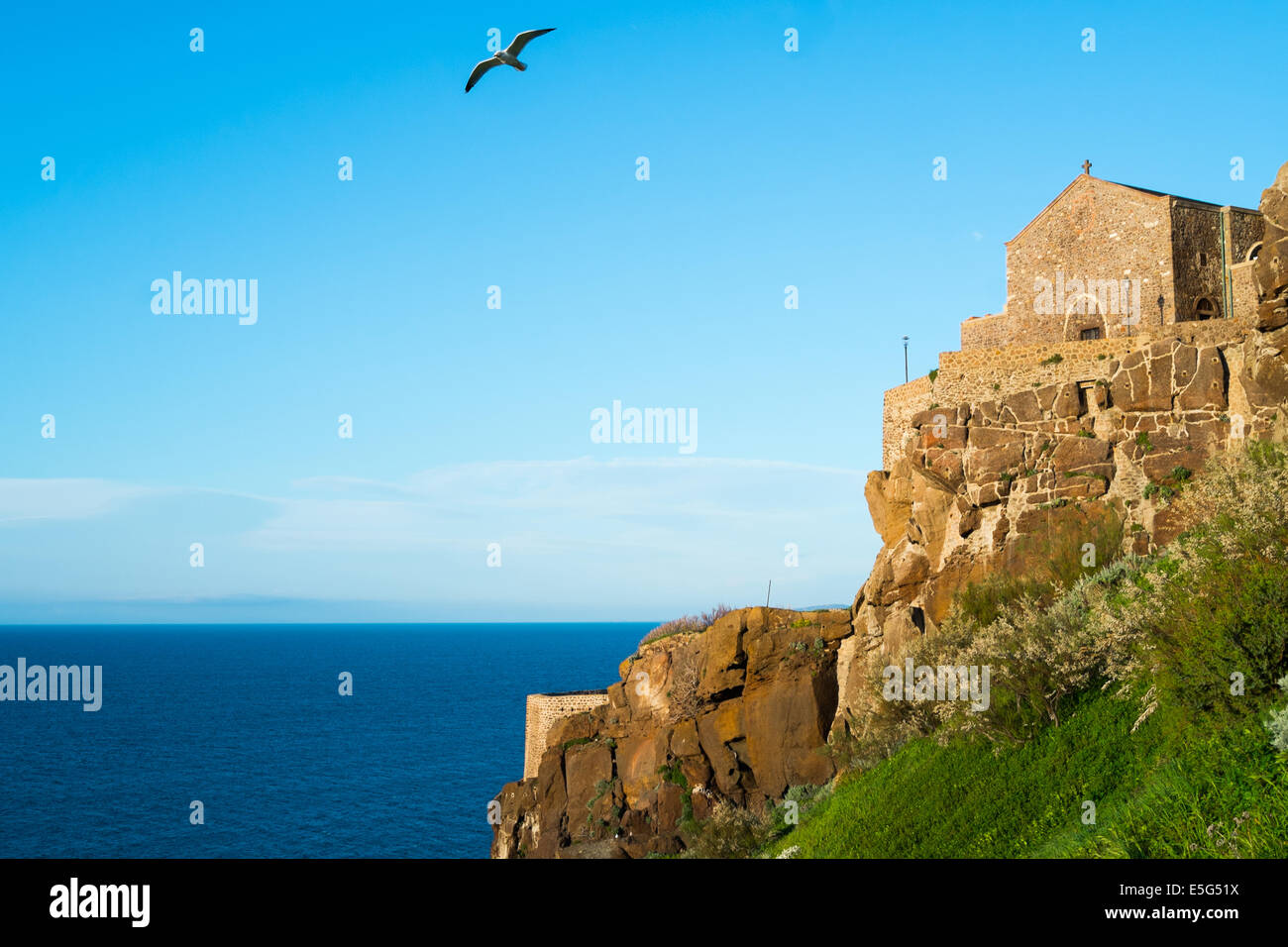 Sant Antonio abate Kirche in Festung Castelsardo, Sardinien, Italien Stockfoto