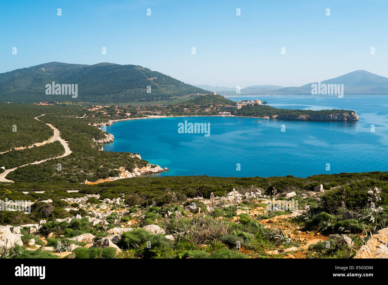 Bucht von Porto Conte in Capo Caccia, Alghero, Sardinien, Italien Stockfoto